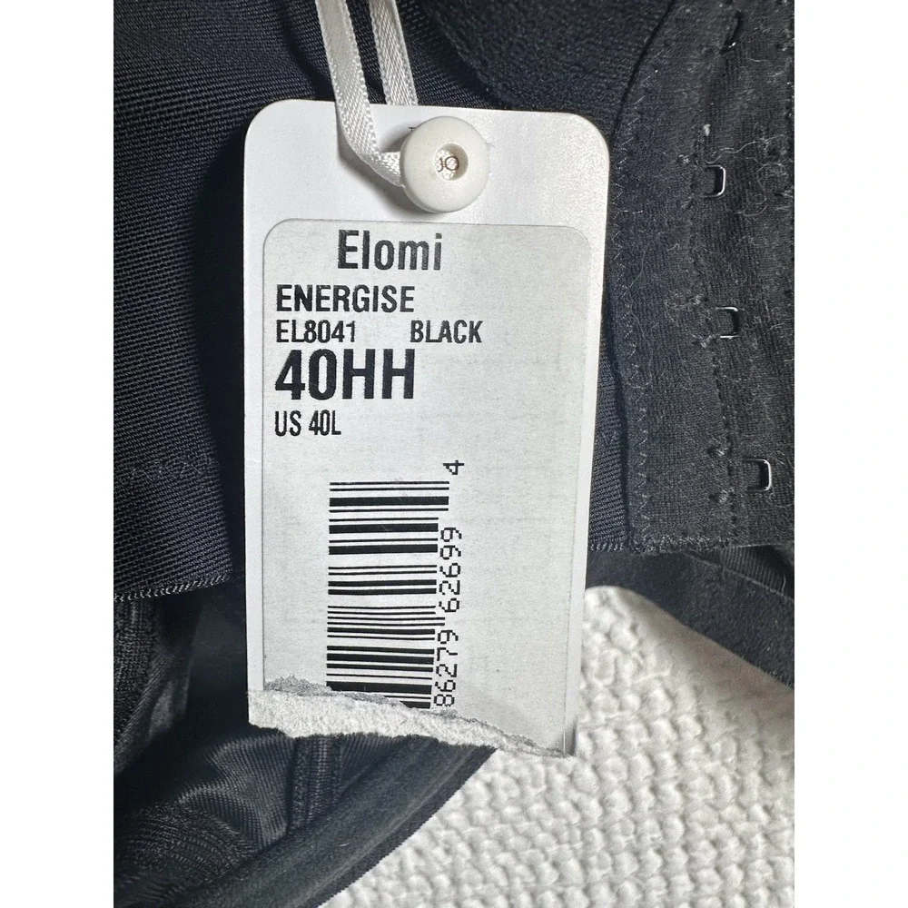 Elomi Energise EL8041 Underwire Sports Bra Black 40HH UK 40L US NWT Gym